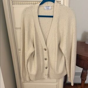 Old Navy Women's Cream Cardigan Sweater